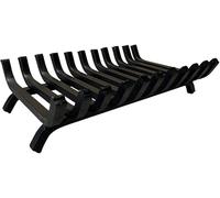 Brûleur à bûches lourd pour cheminée à bois en fer noir | Structure robuste, design en grille, pieds stabilisateurs, finition noire, utilisation cheminée