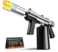 Brûleur à flambeur multifonction - Lance-flamme pour cuisine - Brûleur à souder - Brûleur à gaz pour la maison - Pour cuire le steak, le barbecue, le bricolage, facile et sûr à utiliser (argent)