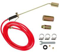 Brûleur à gaz - 3 buses (35/40/50 mm), lance de 56 cm, tuyau de 5 m - Idéal pour travaux de toiture, soudure, décongélation - Avec régulateur de flamme et accessoires - Convient pour propane-butane