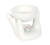Brûleur à huile en céramique en forme de main - Accessoire de parfum d'intérieur chic - Diffuseur d'huile moderne pour aromathérapie élégante