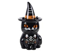 Brûleur à huile en forme de chat noir effrayant | Décoration d'intérieur d'Halloween