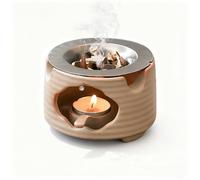 Brûleur à Huile Essentielle en Céramique, Diffuseur Aromatique avec Photophore, Lampe à Parfum avec Cuillère à Bougie, Brûleur de Cire Parfumée pour Maison, Bureau et Décoration Intérieure