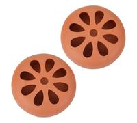 Brûleur à Moustiques Marron Céramique, en Terre Cuite 2 Pièces | Couvercle Perforé, Circulation D’air Ventilée, Usage Table ou Jardin, pour Spirales D’parfum