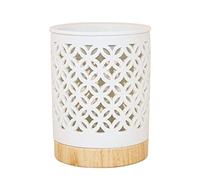 Brûleur à parfum MANIKA en céramique effet bois, Diffuseur pour vaporiser les huiles essentielles à la maison ou au bureau