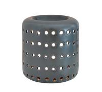 Brûleur Cire Fondant Parfumé - Brûle Parfum d’Ambiance et Diffuseur Huile Essentielle Aromathérapie - Porte Bougie Chauffe-Plat en Céramique Noire - H 9,5 cm - Coliseo Noir Zen’Arôme