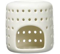 Brûleur Cire Parfumée Fondant Parfumé - Brûle Parfum d’Ambiance et Diffuseur Huile Essentielle Aromathérapie - Porte Bougie Chauffe-Plat en Céramique Blanche Décoratif - Hauteur 9,5 cm : - Zen’Arôme