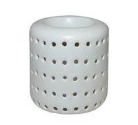 Brûleur Cire Parfumée Fondant Parfumé - Brûle Parfum d’Ambiance et Diffuseur Huile Essentielle - Porte Bougie Chauffe-Plat en Céramique Blanche Décoratif - H 9,5 cm -Coliseo Blanc Zen’Arôme