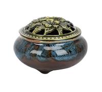 Brûleur d’Encens en Céramique Porte-Encens Classique Zen Encensoir à Charbon avec Couvercle en Porcelaine Décoration de Maison Bureau Exquis pour Yoga Spa Méditation L’Aide au Sommeil