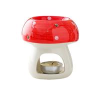 Brûleur de cire en forme de champignon, bougeoirs pour bougies chauffe-plat, aromathérapie, décoration d'intérieur (rouge)