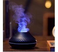BRULEUR DE PARFUM - DIFFUSEUR DE PARFUM 130ml Diffuseur Huiles Essentielles Multi-couleur Lumière Effet Flamme Humidificateur d'air