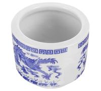 Brûleur de Parfum en Céramique Bleu Motif Dragon, Encensoir Décoratif