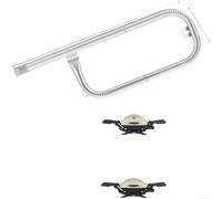 Brûleur de rechange en acier inoxydable pour barbecue à gaz Weber série Q, compatible avec Q100, Q120, Q1000, Q1200, répartition uniforme de la chaleur, installation facile, 44 x 15 x 2,5 cm