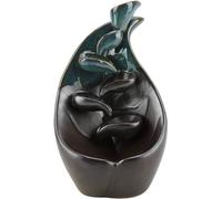 Brûleur d'encens à reflux en céramique avec cônes offerts - Objet décoratif d'aromathérapie pour le bureau à domicile, la détente, la purification, la méditation et le yoga - Idéal comme cadeau