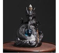 Brûleur d'encens à reflux en céramique - Brûleur d'encens en forme de boule de jeu de dragon - Pour bureau, studio de yoga