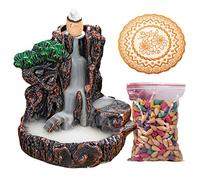 Brûleur d'encens à refoulement, porte-brûleur d'encens cascade ornement d'aromathérapie décor à la maison porte-encens en céramique rocaille chinois Fengshui fontaine de table brûleur d'encens