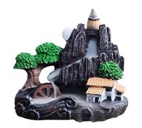 Brûleur d'encens à refoulement - Support pour fontaine à fumée en cascade | Aromathérapie en céramique, décoration de méditation spirituelle | Brûleur à cascade d'encens relaxant P 16 cm