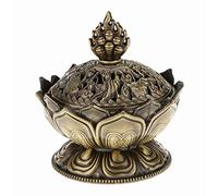 Brûleur D'encens de Forme de Lotus, Mini Brûleur D'encens de Support D'Aromatherapy en Métal, Encensoir de Reflux de Poêle pour Décoration à la Maison Cadeau Accessoires