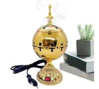 Brûleur D'encens Électrique,Brûleur D'encens Style Oriental Moyen - Support de Brûle-Arabe pour Encens Bougie Oud Méditation Église Salon Yoga Spa Décoration Intérieure