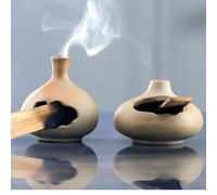 Brûleur d'encens en céramique Palo Santo péruvien, décoration de plaque pour hôtel et restaurant, décoration alimentaire, plateau porte-encens Type A,Section Bporcelaine