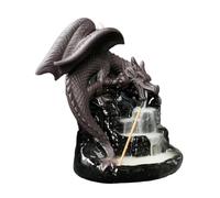 Brûleur d'encens en forme de dragon, 20 cônes d'encens, cascade d'encens en céramique - Méditation, fontaine à eau dragon, diffuseur d'aromathérapie pour salon, chambre, bureau, spa