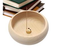 Brûleur d'encens - Natural Ash Catcher - Porte-encens | Support circulaire en bois, anti-cendres, brûleur d'encens avec bâtons d'encens et brosse à cendres pour méditation