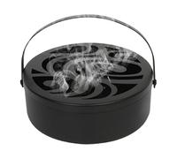 Brûleur d'encens portable - En métal rond résistant à la chaleur - Style rétro - Pour l'intérieur et l'extérieur, balcon, chambre à coucher, maison, jardin, camping, sur crochets et branches