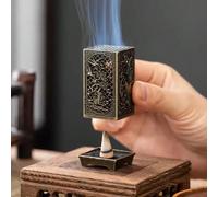 Brûleur d'encens vertical carré petit Xiangyun en alliage, support à encens d'intérieur, diffuseur d'aromathérapie, ornement de maison, brûleurs d'encens de prune chinois Cuivre