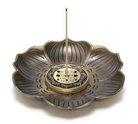 Brûleur d'encens - Vintage - Fleur de Lotus - 95 mm - Alliage - Décoration Bouddhiste