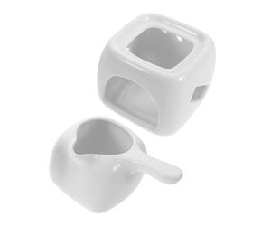 Brûleur d'Huiles Essentielles en Céramique Blanc, Noël, Bougeoir | Diffuseur Chaleur Ceramique, Porte-Bougie pour Fondants, Bol Profond, Décor Maison, Table Salon