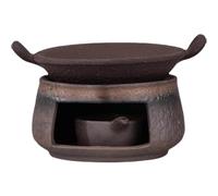 Brûleur en cèdre et zen, poêle d'aromathérapie en céramique avec porte-bougie chauffe-plat, brûleur à huile pour la maison, la méditation et la relaxation (B)