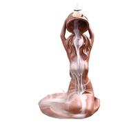 Bruleur Encens Cascade, Femme au Bain, Fontaine a Encens en Résine pour AromathéRapie et DéCoration IntéRieure, 11 x 11 x 17,5 cm