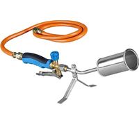 Brûleur thermique - Brûleur pour mauvaises herbes - Élimination des mauvaises herbes - Inclut un tuyau de 1,5 m - Embouchure de 60 mm - Couleur : bleu argenté
