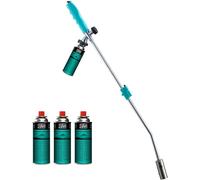 Brûleur thermique pour désherbage - Brûleur à gaz pour éliminer les mauvaises herbes - Sans produits chimiques - Tige de 80 cm - Couleur turquoise