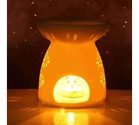 Brûleurs Parfumé Fondant,Bruleur Bougie en Ceramique, Diffuseur d’Arômes avec Découpes Lumineuses, Brûleurs à Huile Essentielle Petit Porte Bougie Céramique Diffuseur décoration Romantique (Fleur)