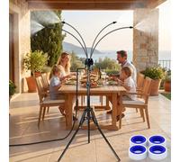 Brumisateur de Exterieur,Système de Refroidissement brumisateur sur Pied de 8 m,Angle Réglable à 360°,Système de Rafraîchissement pour Terrasse Jardin Piscine Barbecue Animaux (1 pcs)