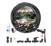Brumisateur de Terrasse, Kit Brumisateur Terrasse Extérieur 10 m, avec Buses en Laiton et Adaptateur 3/4"", Tuyau Brumisateur