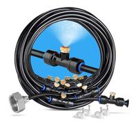 Brumisateur extérieur 18 m - Kit 20 buses laiton +6 rechanges, tube PU anti-UV, adaptateur 3/4""