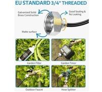 Brumisateur Exterieur, 18M Brumisateur Terrasse avec 20 Buse Brumisateur +6 Buses de Rechange+1Adaptateur (en Laiton, 3/4\