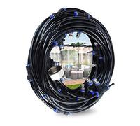 Brumisateur Exterieur, 8M Brumisateur Terrasse avec 7 Buse Brumisateur +2 Buses de Rechange+1Adaptateur (en Laiton, 3/4") Brumisateur pour Patio Jardin Serre pour Parc Aquatique
