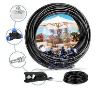 Brumisateur Terrasse 20M, Système de Brumisation Jardin avec Tuyau Durable et Buses Amovibles