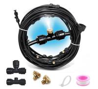 Brumisateur terrasse 23m - Kit complet tuyau bus accessoires - Rafraîchissement jardin piscine
