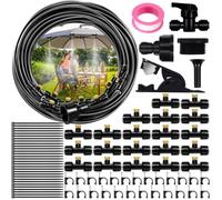 Brumisateur Terrasse Exterieur,Kit d’Irrigation Système de Brumisateur Extérieur 18M avec 20 Buses de Brume avec Joint en T