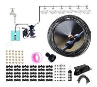 Brumisateur terrasse exterieur Kit, Kit de brumisation avec buses, Système de brumisation d'extérieur pour l'irrigation des plantes(32M)