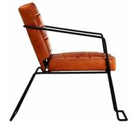 Brun Cuir Chaise de relaxation 1 PLACE - SHIELDPRO®NEUF Fauteuil Brun roux Cuir véritable 52x70x71cm 7448204