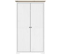 Brun Garde-robe, JILL'S, Armoire penderie, Pour chambre, BODO blanc marron 99x53,5x173 cm, bois massif de pin LV1512