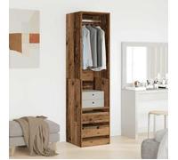 Brun Garde-robe, JILL'S, Armoire penderie, Pour chambre, vieux bois 50x50x200 cm, bois d'ingénierie LV1478