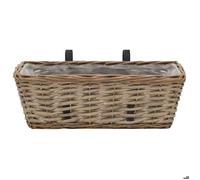 Brun Jardinière de balcon 2 pcs Osier avec doublure en PE 40 cm - Résistant aux intempéries - Durable 1.95 kg &Neuf73416