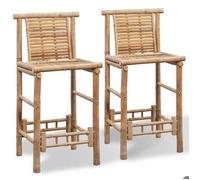 Brun Lot de 2 Chaises fauteuil - Tabourets de bar - design ergonomique - bambou @EU6413677