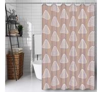 Brun Rideau Douche 150x180cm Rideau de Douche Géométrie Shower Curtain - Impression Polyester Tissu - avec 12 Crochets - Tissu Lavable en Machine - Imperméable - pour Salle de Bain - Hôtel D#716
