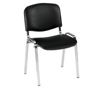 Bruneau Chaise Conférence, Vinyle Pieds Chromé, Noir